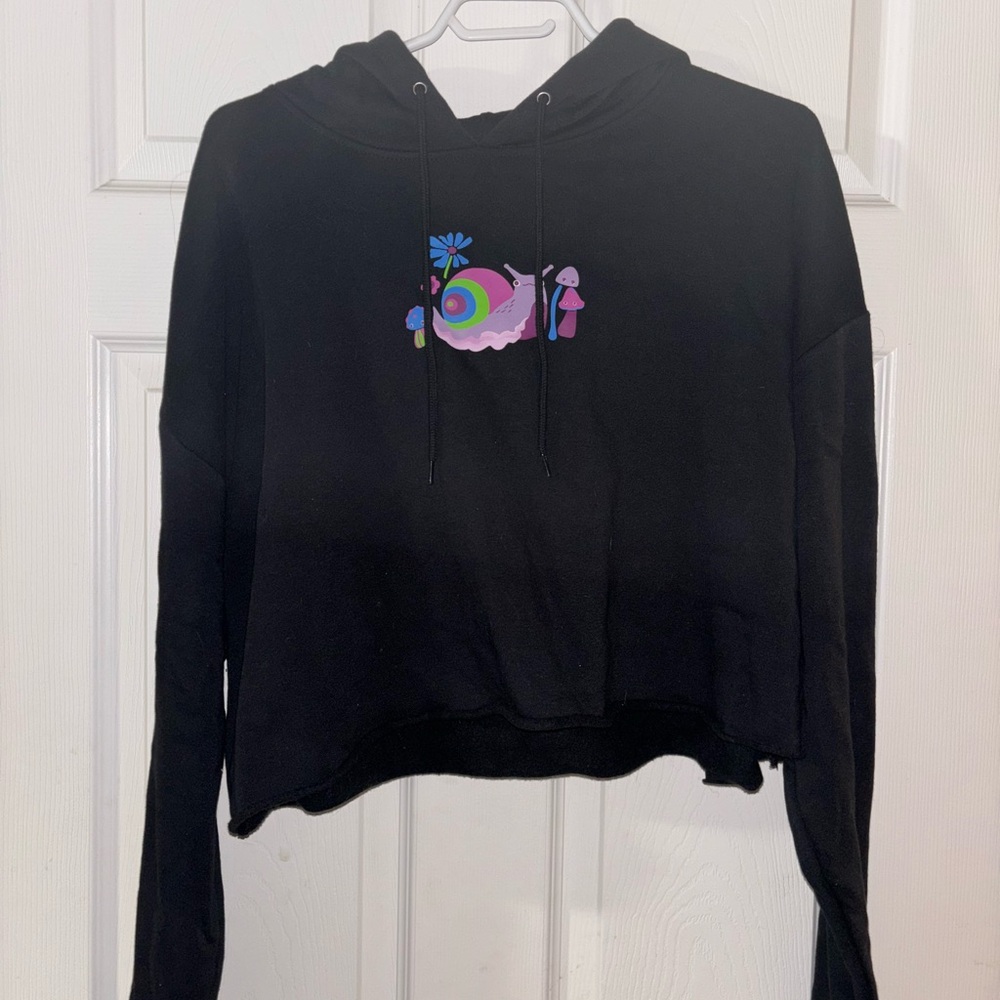 Cropped Hoodie with Cottage Core Graphic